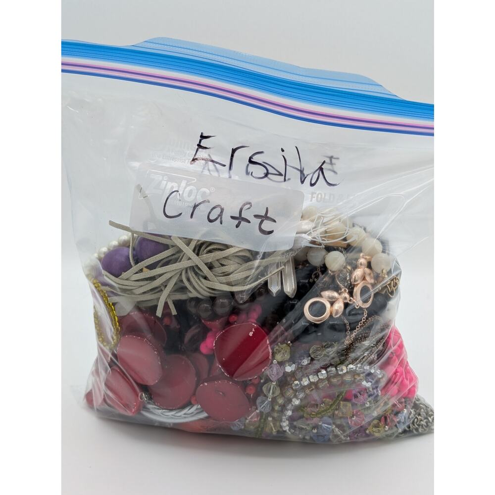 Jewelry Lot Ersila Repurpose Bag Over 4 Pounds Beads & Possible Wearable Pieces